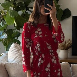 H&M Divided Red Floral Mini Dress